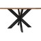 Homeroots 60" Natural And Black Rounded Solid Wood And Iron Pedestal Base Dining Table 563916 - alternate 7