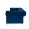 Homeroots 91" Navy Blue Velvet Chesterfield Solid Wood Sofa 543957 - alternate 1