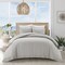 Homeroots Light Gray King 100% Cotton 140 Thread Count Washable Duvet Cover Set 529015 - alternate 6