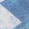 Homeroots 8' Teal Blue And Ivory Round Geometric Washable Indoor Outdoor Area Rug 617928 - alternate 6