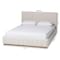 Baxton Studio Granger Velvet Fabric Platform Bed, Alabaster White, Queen 262-14453-ZORO - alternate 7