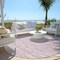 Homeroots 8' Blush Pink And Beige Round Striped Washable Indoor Outdoor Area Rug 587946 - alternate 6