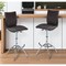 Homeroots Set of Two Brown and Silver Metal and Faux Leather Low Back Adjustable Height Bar Chairs, 2PK 555025 - alternate 4