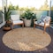 Homeroots 8' Copper And Beige Round Abstract Washable Indoor Outdoor Area Rug 599744 - alternate 4