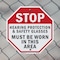 Signmission Stop Hearing Protection & Safety Gl, 6 Inch X 6 Inch, Plastic Sign OC-P-6-220 - alternate 6