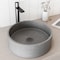 Vigo Palermo Gothic Gray Concreto Stone 15 in. L x 15 in. W x 5 in. H Round Vessel Bathroom Sink VG04061 - alternate 1