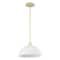 Jonathan Y Solene 11.75" 1-Light Modern Contemporary Adjustable Metal/Glass Dome LED Pendant, Almond/White JYL9565B - alternate 8