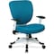 Office Star Managerial Chair Desk Chair, Adjustable Arms, 16-3/4" to 19-1/2" Height, Mesh, Blue 5200W-7 - alternate 1