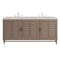 James Martin Vanities Portland 72" Double Vanity, Whitewashed Walnut, w/ 3 CM Siberian Silestone Top 620-V72-WW-3SFR - alternate 1