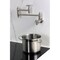 Kingston Brass Wall Mount Pot Filler Faucet with Knurled Handle, Brushed Nickel KS3108RKX - alternate 4