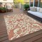Homeroots 3' X 5' Coral And Ivory Damask Washable Indoor Outdoor Area Rug 614419 - alternate 5
