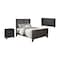 Homeroots Three Piece Black Solid Wood Bedroom Set 569572 - alternate 5