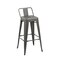 Homeroots Set of Four 26" Dark Gray Steel and Metal Low Back Counter Height Bar Chairs, 4PK 555110 - alternate 4