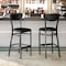 Flash Furniture Wright Barstools w/500 LB. Cap Black Steel Frame, Black Vinyl Boomerang Back, Black Vinyl Seat, 2PK 2-XU-DG6V6BKV-BK-GG - alternate 6