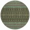 Homeroots 8' Brown Green And Olive Green Round Tribal Washable Indoor Outdoor Area Rug 582550 - alternate 1
