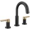 Delta Nicoli 2-Handle Widespread Pull-Down Bathroom Faucet, 6.81 in, Matte Black/Champagne Bronze 35749LF-GZPD - alternate 1