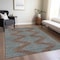 Homeroots 3' X 5' Brown And Aqua Geometric Washable Indoor Outdoor Area Rug 598728 - alternate 4