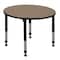 Regency Round Kee Height Adjustable Classroom Activity Table, 36 in W, 36 in L, Noble Oak TB36RNDNOAPBK - alternate 1