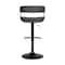Homeroots Black Faux Leather And Metal Swivel Adjustable Height Bar Chair 534477 - alternate 8