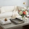Homeroots 16in Gray Wood Faux Shagreen Serving Tray With Handles 518598 - alternate 5