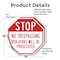 Signmission Stop No Trespassing Violators Will, 18 inch X 18 inch, Vinyl Decal, 2PK OC-D-2PACK-18-224 - alternate 3
