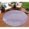 Homeroots 8' Purple Gray And Ivory Round Geometric Washable Indoor Outdoor Area Rug 597657 - alternate 1