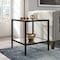 Homeroots 22" Black And Clear Glass And Steel Square Mirrored End Table With Shelf 544191 - alternate 5