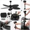 Jonathan Y Raffles 52 in. Bohemian Industrial Metal/Plastic Mobile-App/Remote-Controlled 6-Speed Palm Blade Cei JYL9719A - alternate 9