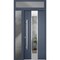 Vdomdoors Steel Door Deux 5755 Gray Graphite Sidelight and Transom Window Stainless Inserts Single Modern Pai DEUX5755EXD-GRE-W36+12 x H80+16-Right-hand Inswing - alternate 4