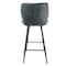 Elama 2 Piece Diamond Stitched Faux Leather Bar Chair in Black with Metal Legs ELM-799-37A-BLK - alternate 5