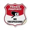 Signmission Private Property Shield Sign No Trespass, 12 Inch X 12 Inch, Vinyl Decal SHI-D-12-448 - alternate 1