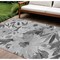 Homeroots 9' X 12' Gray And Charcoal Floral Washable Indoor Outdoor Area Rug 610984 - alternate 1