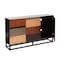 Homeroots 52in Brown Gray And Black Patch Three Door Sideboard Cabinet 401669 - alternate 5
