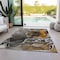 Homeroots 3' X 5' Brown and Gray Abstract Washable Non Skid Indoor Outdoor Area Rug 559436 - alternate 3