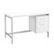 Homeroots 47" White and Silver Computer Desk With Two Drawers 333387 - alternate 1