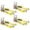 Mytee Products 4 in x 30 ft Yellow Ratchet Tie-Down Straps w/ Wire Hook 16,200 Lbs Capacity, 4PK RS430WHx4 - alternate 1