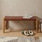 Homeroots 48in Brown Faux Leather and Solid Wood Upholstered Bench 668865 - alternate 3