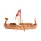 Homeroots 20" Wood Brown Solid Wood Hand Painted Model Boat Tabletop Sculpture 401201 - alternate 6