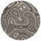 Homeroots 8' Gray And Ivory Round Geometric Washable Indoor Outdoor Area Rug 631385 - alternate 5