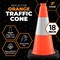 Xpose Safety Traffic Safety Cone, 18 in, PVC, 6 in Reflective Collar, DOT Approved, Orange, Half Pallet, PK450 OTC18-6-HP450-X - alternate 3