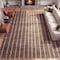 Jonathan Y Orton Distressed Ticking Stripe Non-Slip Machine-Washable Brown/Cream 8 ft. x 10 ft. Area Rug WSH519B-8 - alternate 4