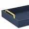 Homeroots Navy Blue Linen and Wooden Tray 401794 - alternate 8