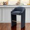 Homeroots 30" Gray And Gold Velvet And Steel Low Back Bar Height Bar Chair 555697 - alternate 7