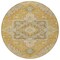 Homeroots 8' Gold Beige And Blue Round Oriental Washable Indoor Outdoor Area Rug 600158 - alternate 5