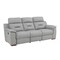 Homeroots 90" Gray Faux Leather Reclining Sofa With Brown Legs 343839 - alternate 5