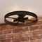 Vaxcel Santa Fe Rustic Wagon Wheel Semi-Flush Mount Ceiling Light, Matte Black, 4-Light C0373 - alternate 4