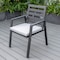 Leisuremod Chelsea Modern Patio Dining Armchair in Aluminum with Removable Cushions, Light Grey, 4PK CC20BL-LGR4 - alternate 5