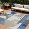 Homeroots 8' X 10' Blue Gray And Ivory Geometric Washable Indoor Outdoor Area Rug 617977 - alternate 1