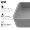 Vigo Palazzo 24inL x 11inW x 5inH Concreto Stone Rectangular Vessel Bathroom Sink in Gray VG04060 - alternate 5