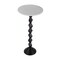 Homeroots 25" White and Black Marble and Aluminum Round Pedestal End Table 634880 - alternate 6